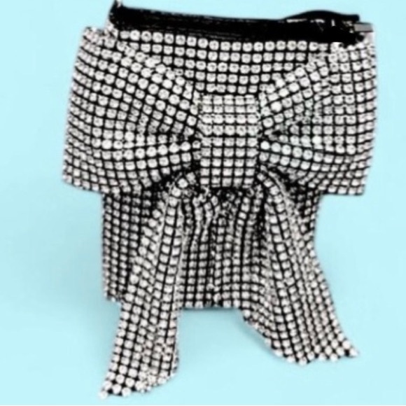 Glitter Dumpling Lux Evening Bag Weighty Squishy 360•Encrusted Detachable Chain - Picture 3 of 4